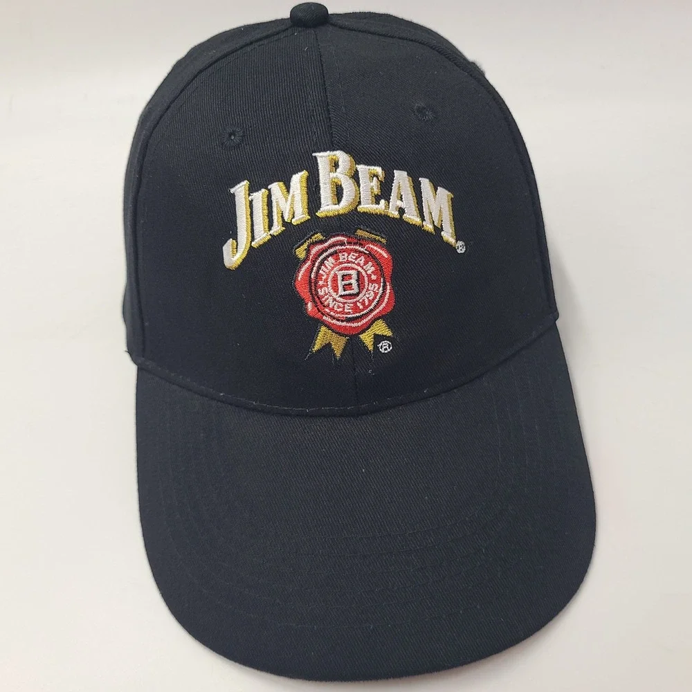 Jim Beam Hat Strapback Black Bourbon Whiskey Advertising Promo Casual Cotton Men